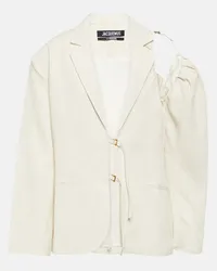 Jacquemus Blazer La Veste Galliga in misto lino Bianco