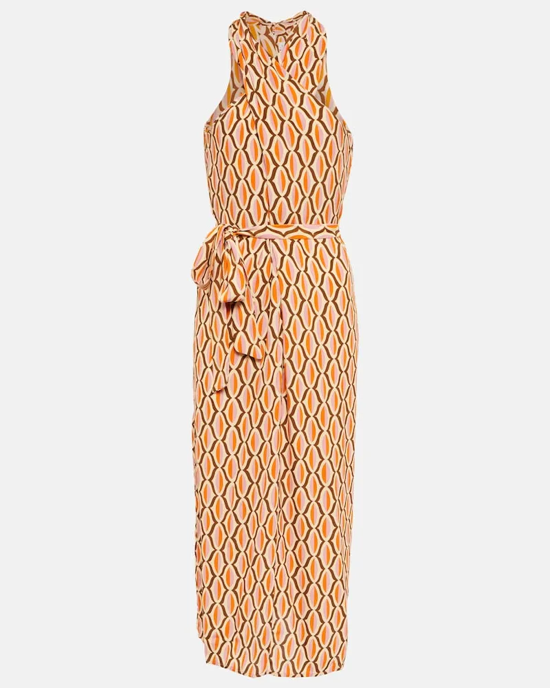 Velvet Abito midi Caterina in crÃªpe con stampa Multicolore