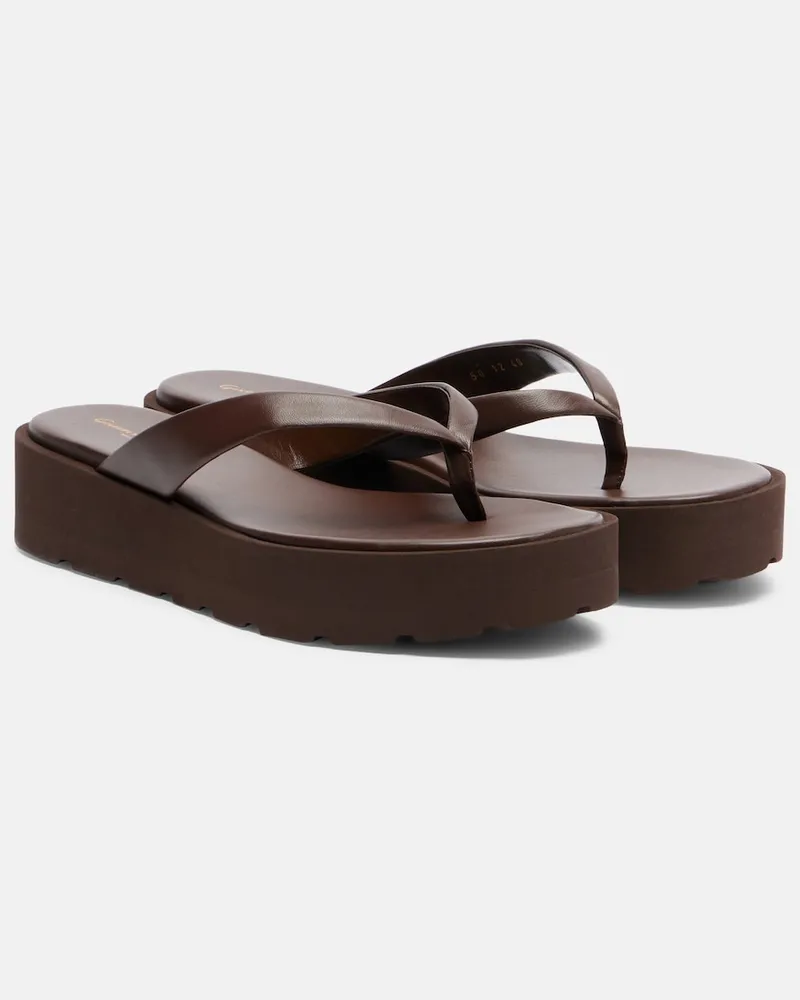Gianvito Rossi Sandali infradito platform in pelle Marrone