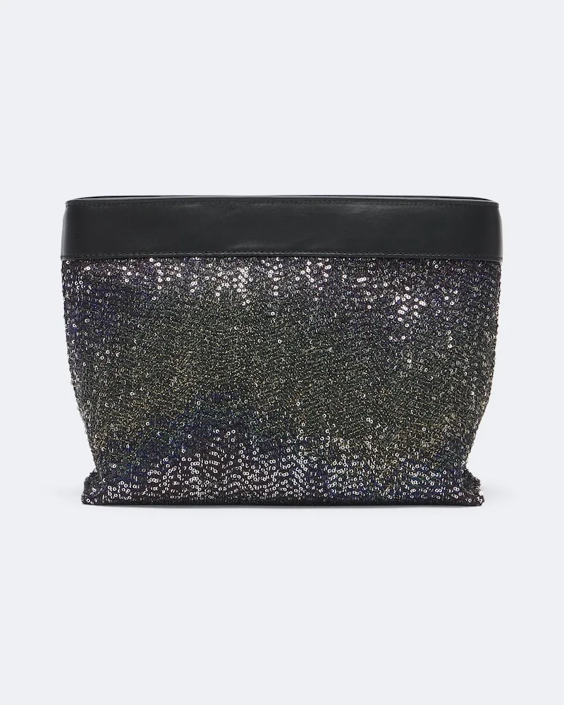 Missoni Clutch con pelle e paillettes Blu