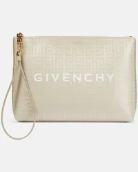 Givenchy Bustina in canvas con logo Beige