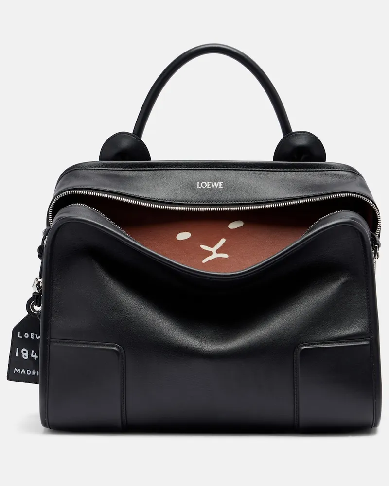 Loewe Shopper Amazona 180 Large in pelle a intarsio Nero