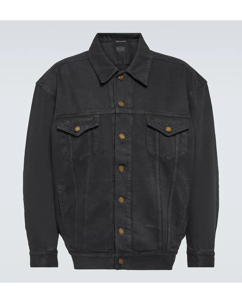 Saint Laurent Giacca di jeans oversize Nero