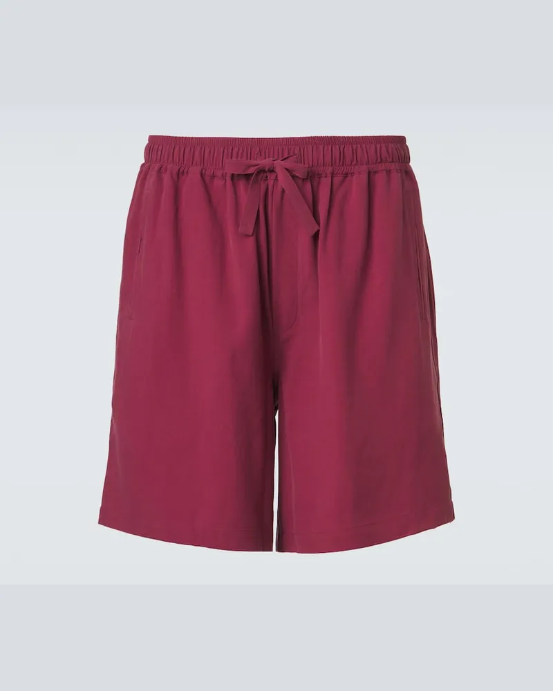 SAMAN AMEL Shorts in seta Borgogna