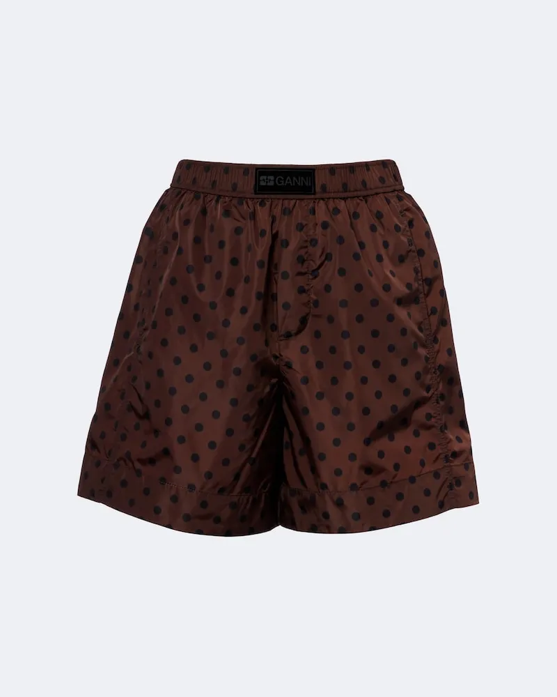 Ganni Shorts a pois Marrone