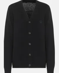 Acne Studios Cardigan Face in lana Nero