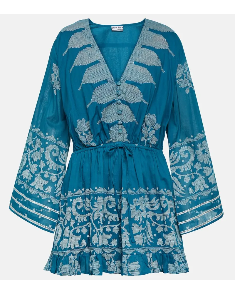 Juliet Dunn Jumpsuit corta Dhaka in cotone Blu