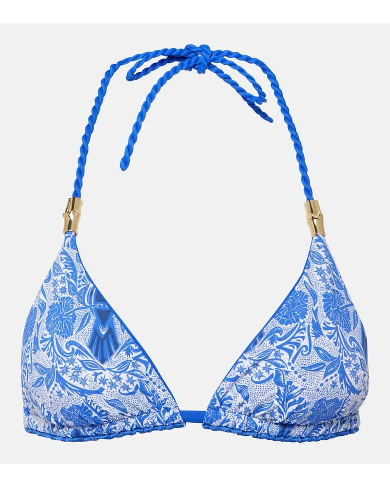 Heidi Klein Top bikini Lake Como con stampa Blu