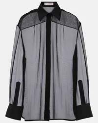 Valentino Garavani Camicia in chiffon di seta Nero