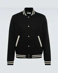 Saint Laurent Giacca varsity in misto lana Nero