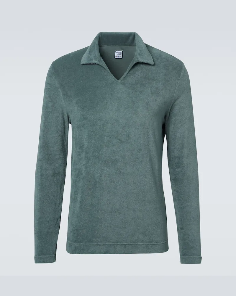 Fedeli Polo Peter in spugna di cotone Verde