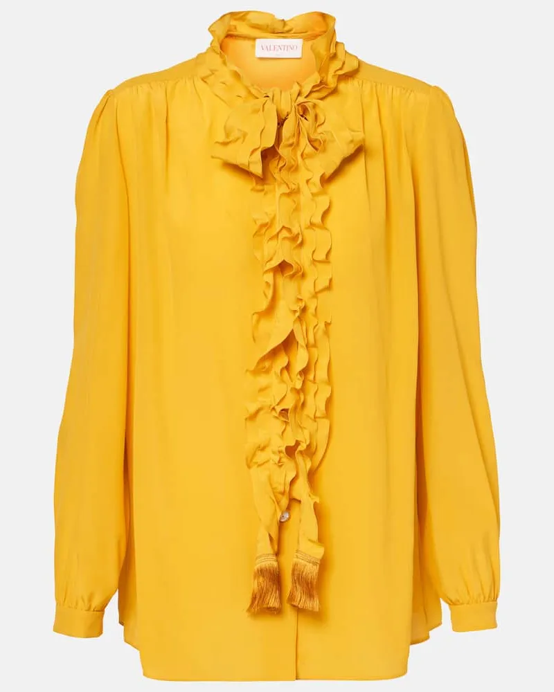 Valentino Garavani Camicia in crÃªpe de chine Giallo