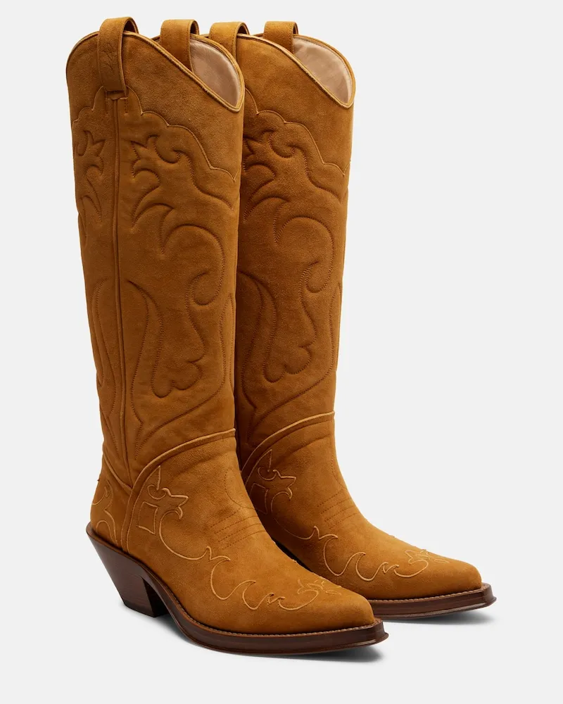 Gabriela Hearst Stivali texani Capitana in suede Marrone