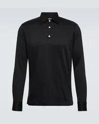 Kiton Polo in popeline di cotone Nero