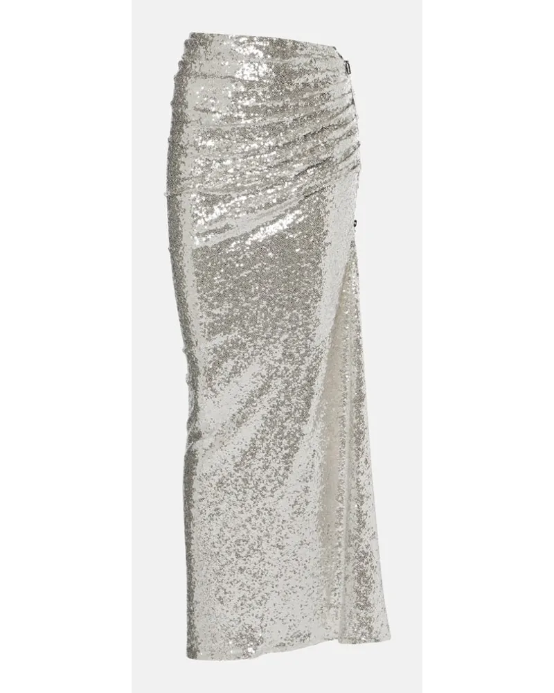 Maticevski Gonna lunga Luna con paillettes Argento