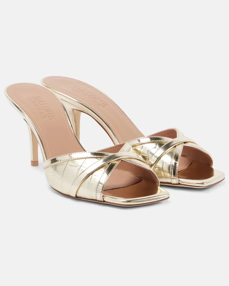Malone Souliers Mules Perla 70 in pelle stampata Oro