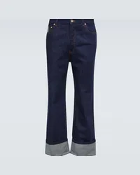 Loewe Jeans flared Fisherman con risvolto Blu