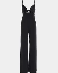 GALVAN Jumpsuit Prism in crêpe con raso Nero