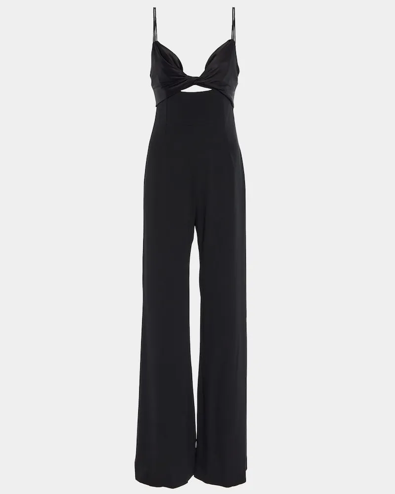 GALVAN Jumpsuit Prism in crÃªpe con raso Nero