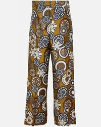 Max Mara Pantaloni Timeb in crêpe de chine Multicolore