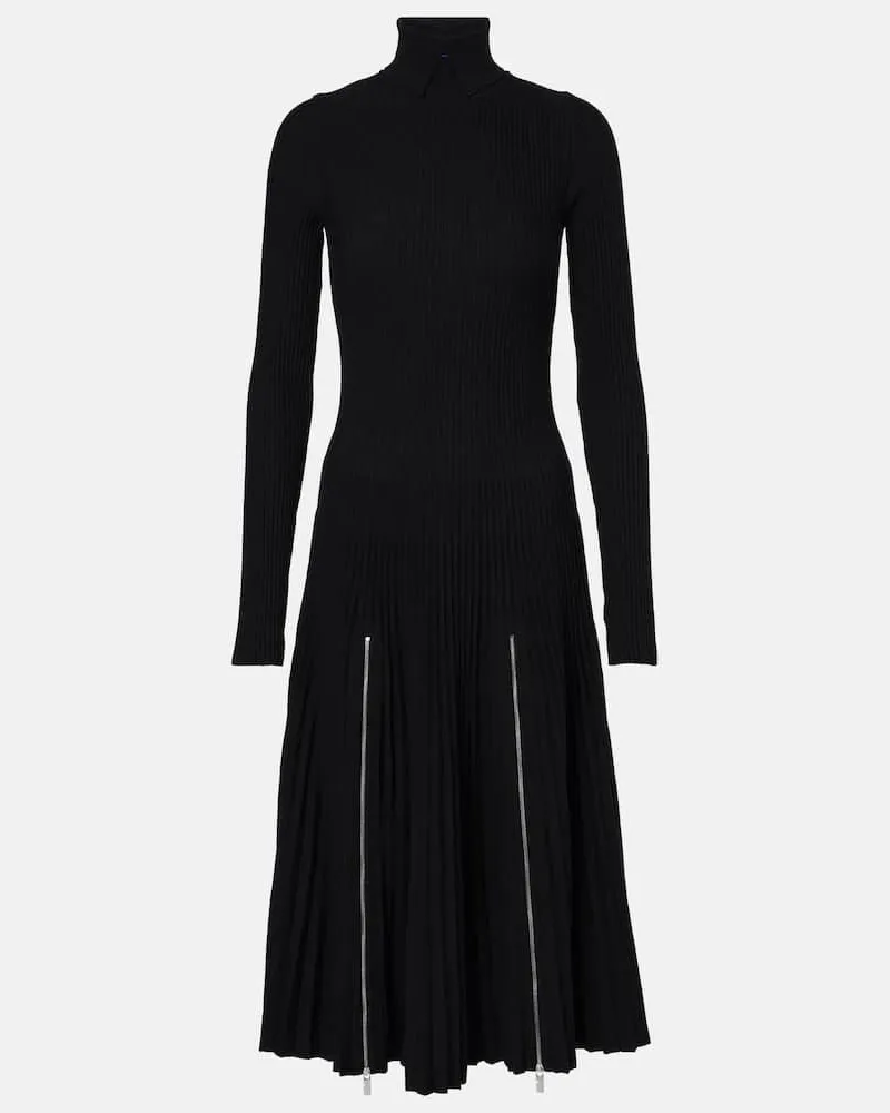 Burberry Abito midi in jersey Nero