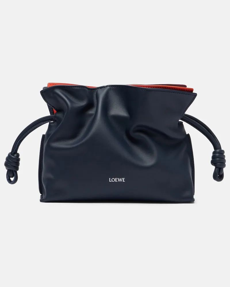 Loewe Clutch Flamenco Mini in pelle Blu