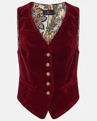 Etro Gilet in velluto di cotone Rosso