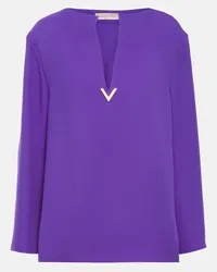 Valentino Garavani Blusa Cady Couture in seta Viola