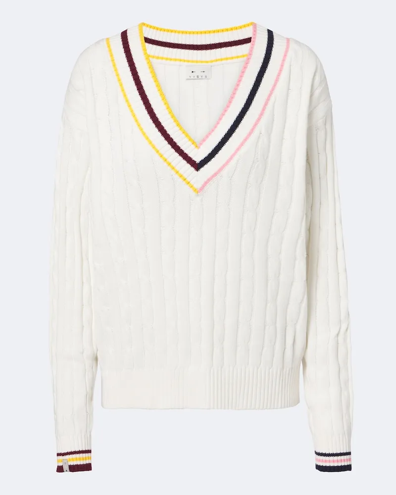The Upside Pullover Josette in cotone a trecce Bianco