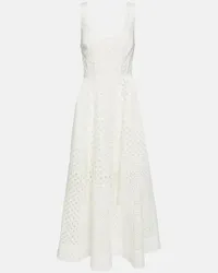 Zimmermann Abito midi Anglaise in cotone Bianco