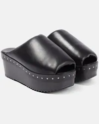 Rick Owens Sandali in pelle imbottita con platform Nero