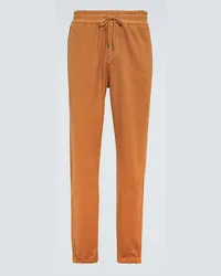 Saint Laurent Pantaloni sportivi in cotone Arancione