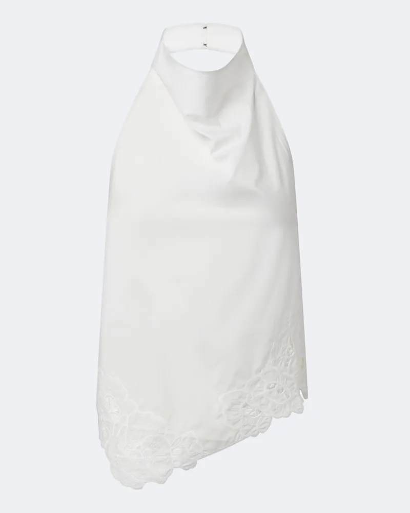 SIR Top Klara in cotone con scollo all’americana Bianco