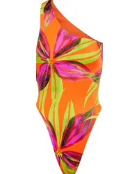 Louisa Ballou Costume intero Plunge con stampa Multicolore