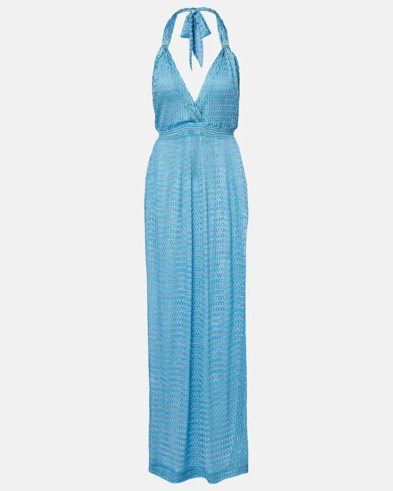 Melissa Odabash Abito lungo Mariah in lamÃ Blu