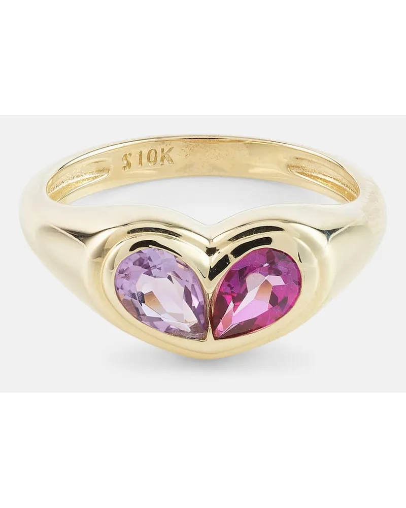 Stone & Strand Anello Lavender Haze in oro 10kt con ametista e topazio Oro
