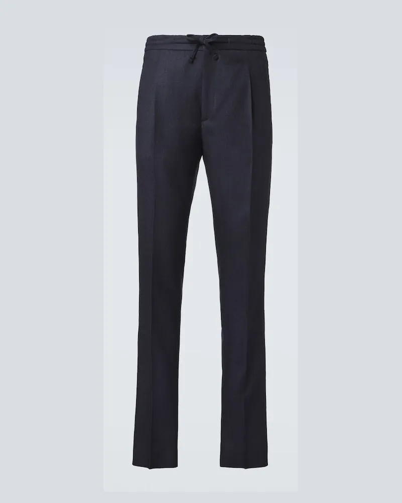 LARDINI Pantaloni slim in lana Blu
