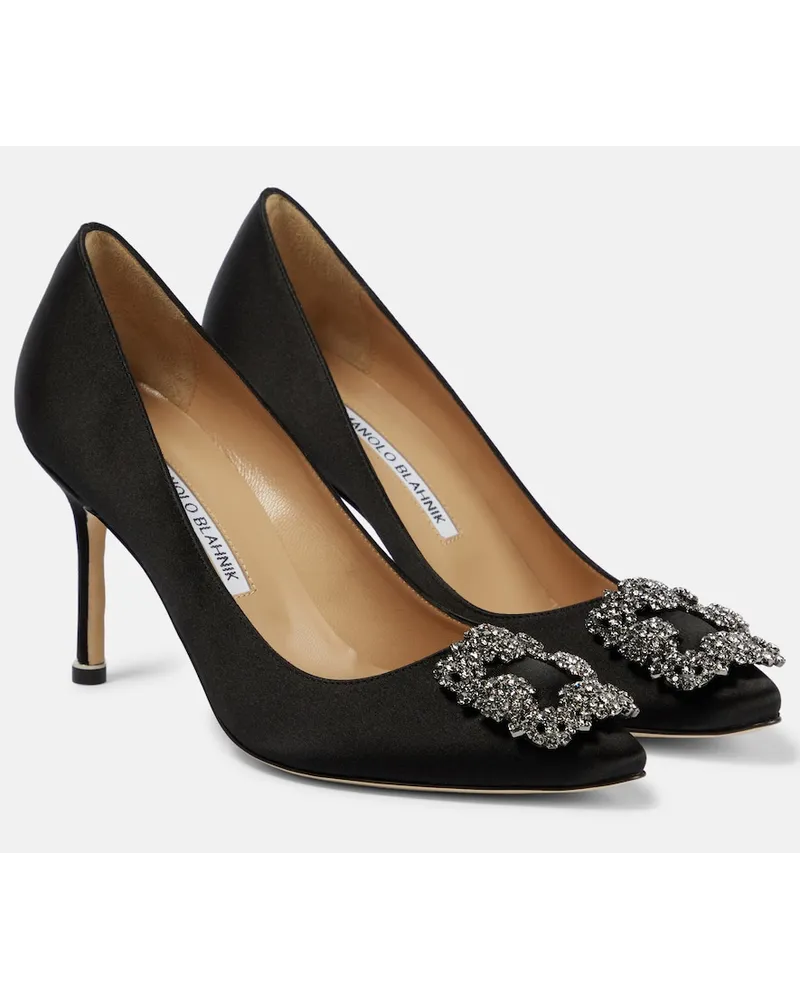 Manolo Blahnik Pumps Hangisi 90 in raso Nero