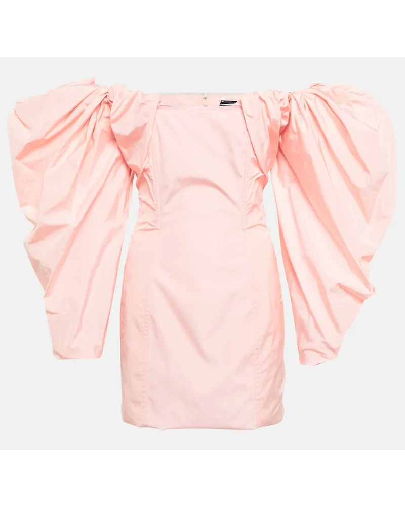 Jacquemus Miniabito Taffetas con scollo bardot Rosa