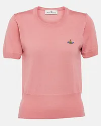 Vivienne Westwood Top Bea in lana vergine con logo Rosa