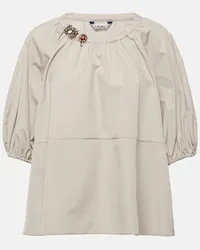 Max Mara Top in popeline di cotone Bianco