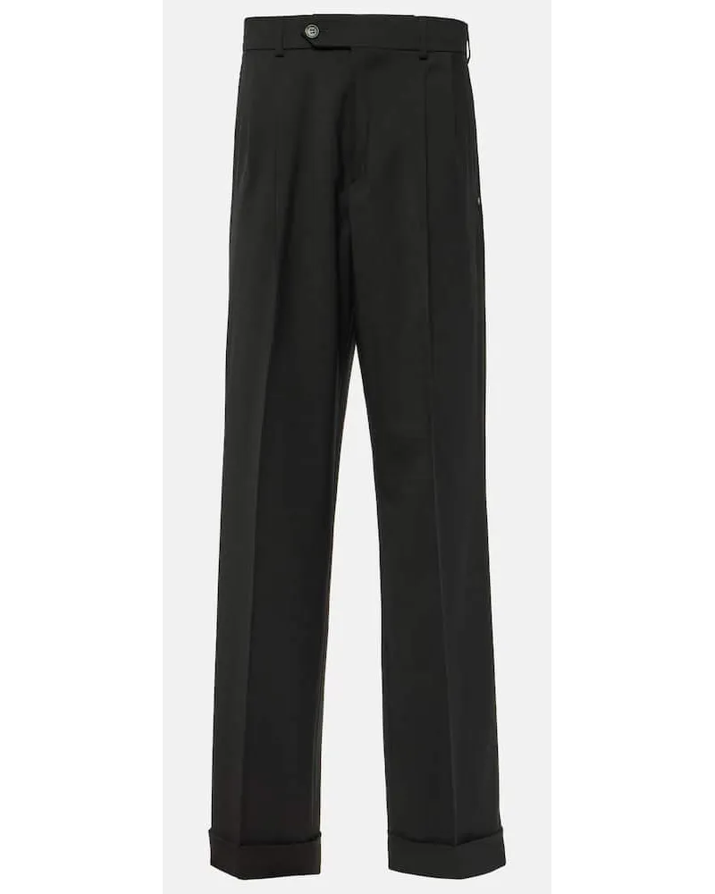 SPORTMAX Pantaloni regular Ferito in lana Nero