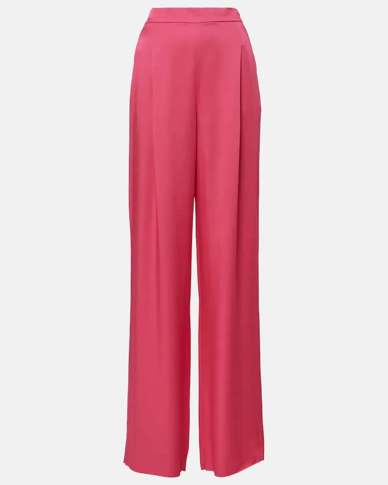 Max Mara Pantaloni a gamba larga Ieti in raso Rosa