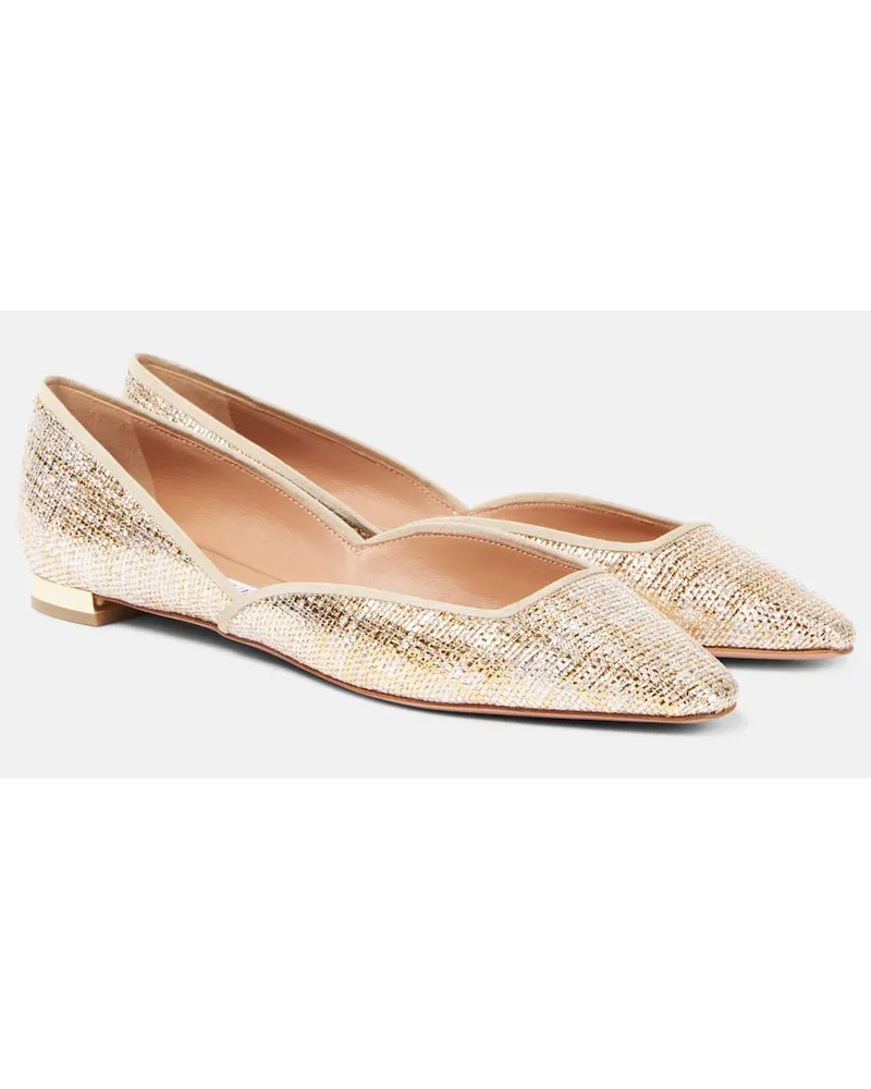Aquazzura Ballerine Maia in canvas Oro