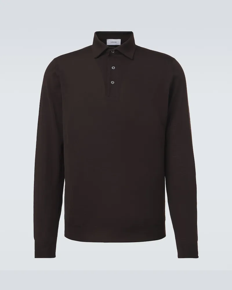LARDINI Pullover polo in lana Marrone