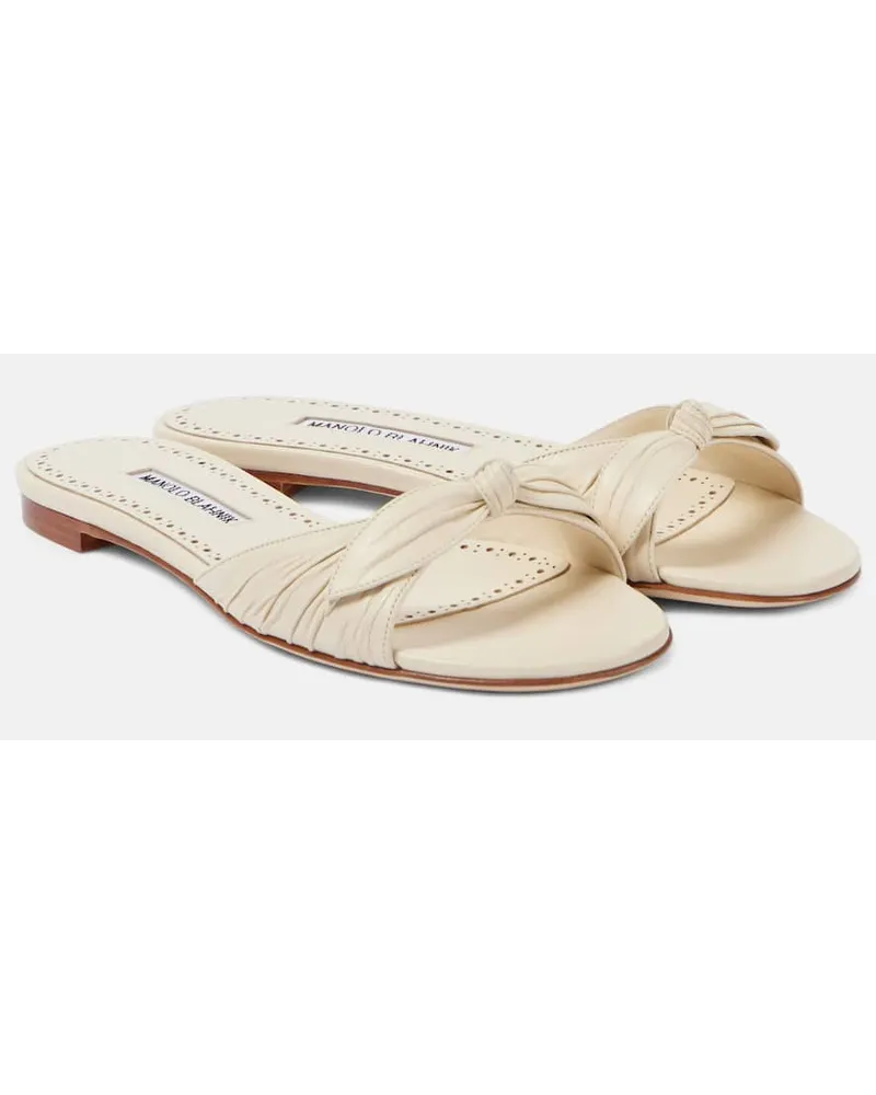 Manolo Blahnik Mules Lolloflat in pelle Bianco