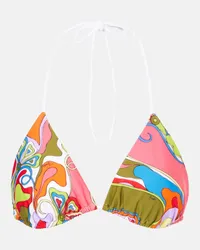 Emilio Pucci Top bikini a triangolo con stampa Multicolore