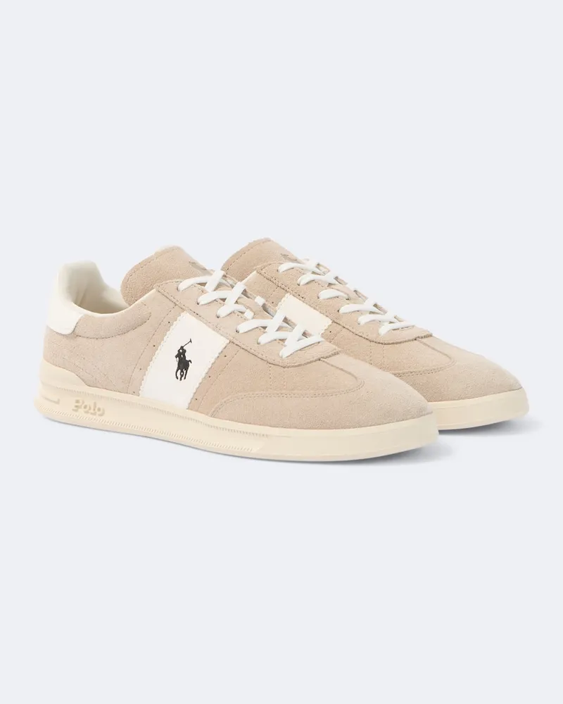 Ralph Lauren Sneakers in suede con pelle Beige