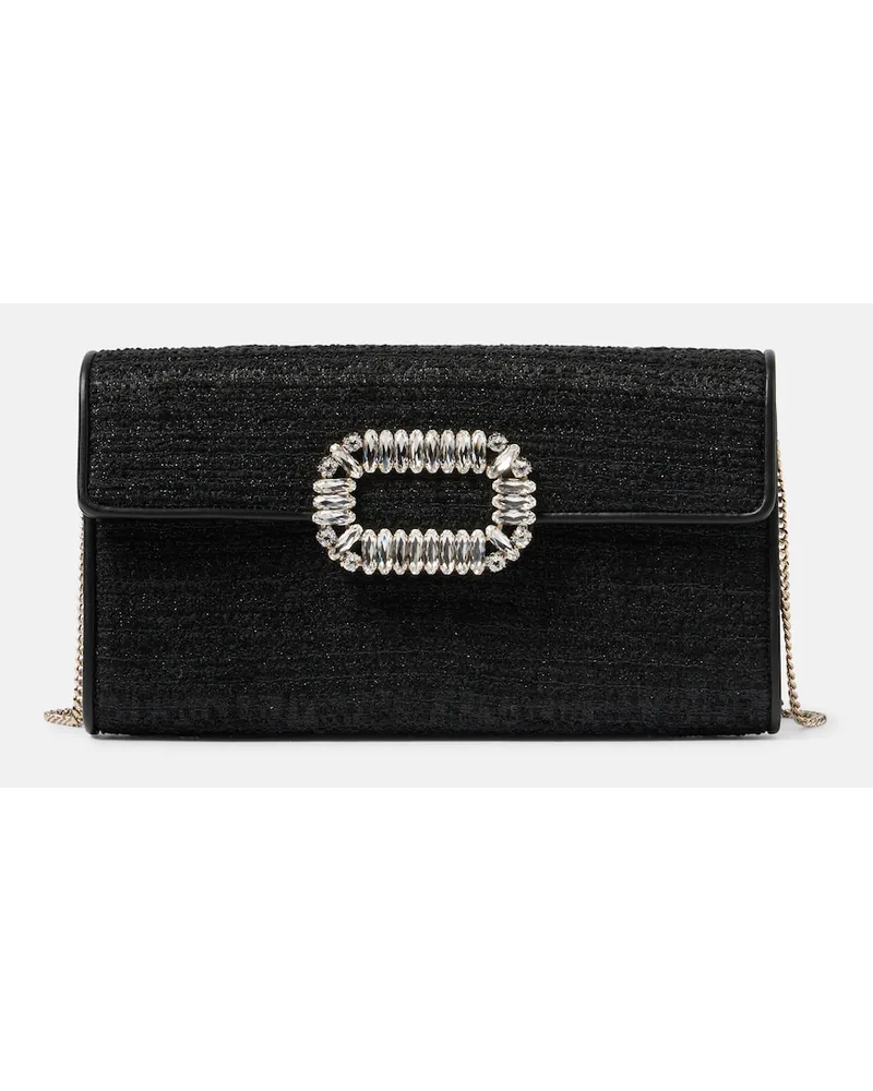 Roger Vivier Clutch Bouquet Mini in tweed Nero