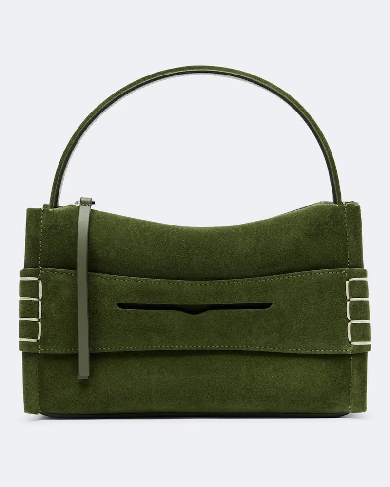 J.W.Anderson Borsa Loafer Small in suede Verde